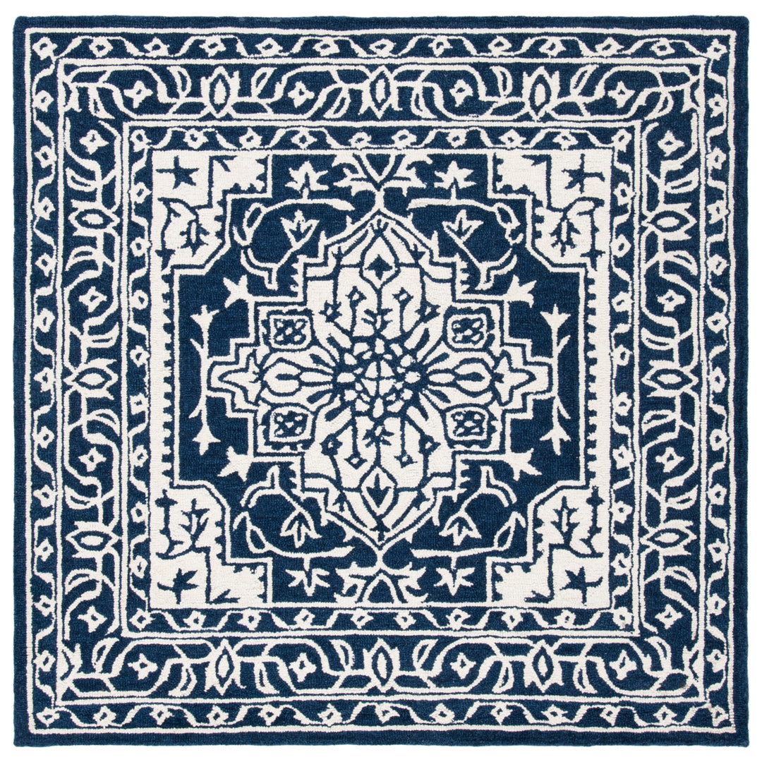 SAFAVIEH Micro-Loop Collection MLP648N Navy / Ivory Rug Image 6