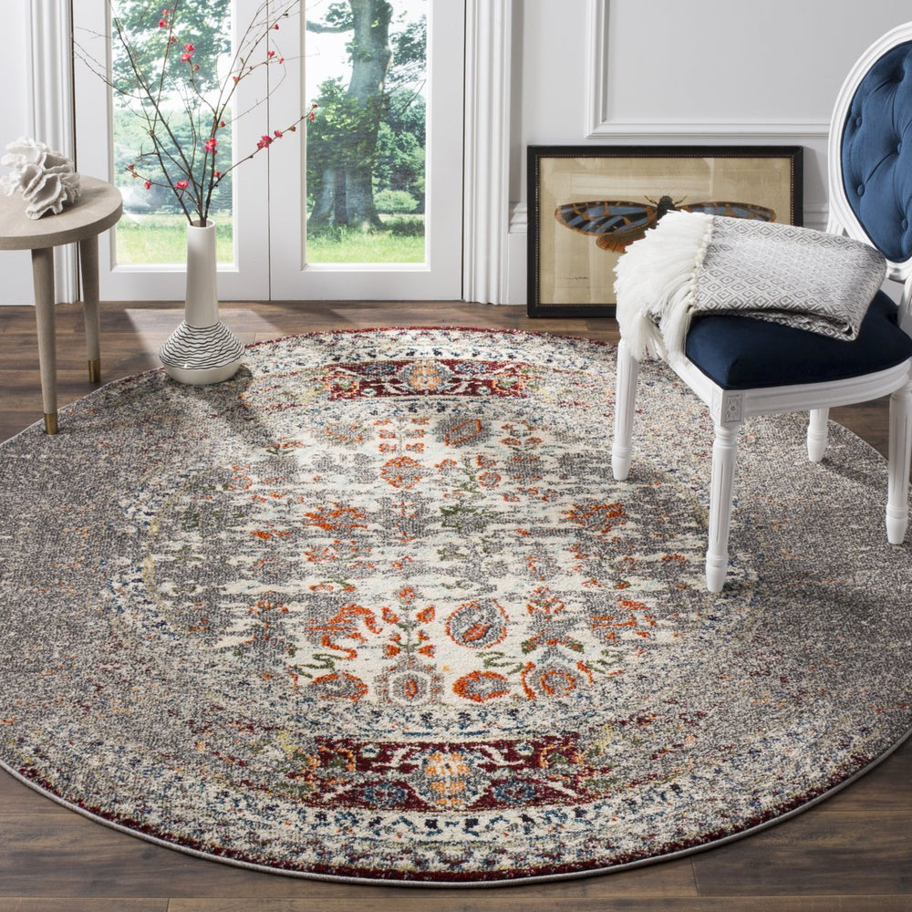 SAFAVIEH Monaco Collection MNC208T Grey / Ivory Rug Image 2