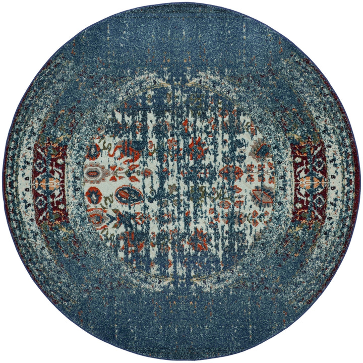 SAFAVIEH Monaco Collection MNC208V Blue / Ivory Rug Image 4