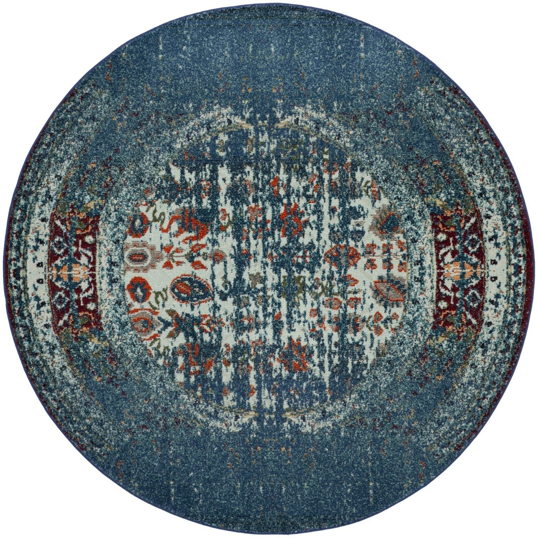 SAFAVIEH Monaco Collection MNC208V Blue / Ivory Rug Image 1