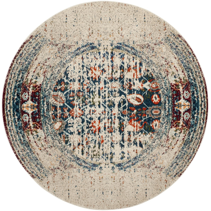 SAFAVIEH Monaco Collection MNC208M Ivory / Blue Rug Image 4