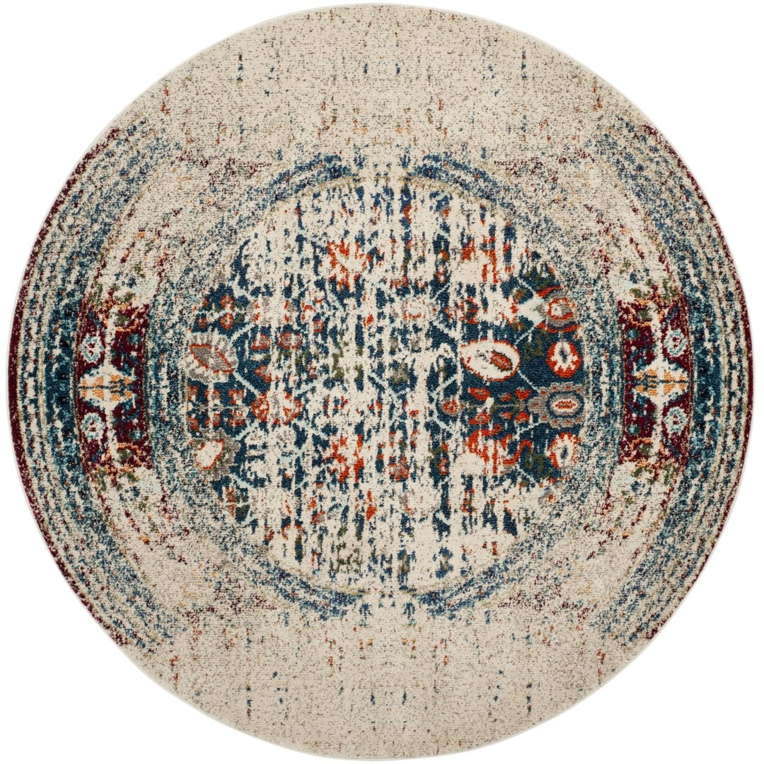 SAFAVIEH Monaco Collection MNC208M Ivory / Blue Rug Image 1