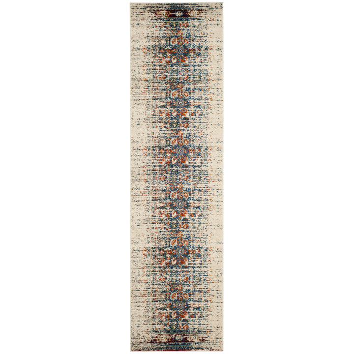 SAFAVIEH Monaco Collection MNC208M Ivory / Blue Rug Image 5