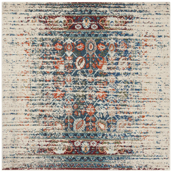 SAFAVIEH Monaco Collection MNC208M Ivory / Blue Rug Image 6