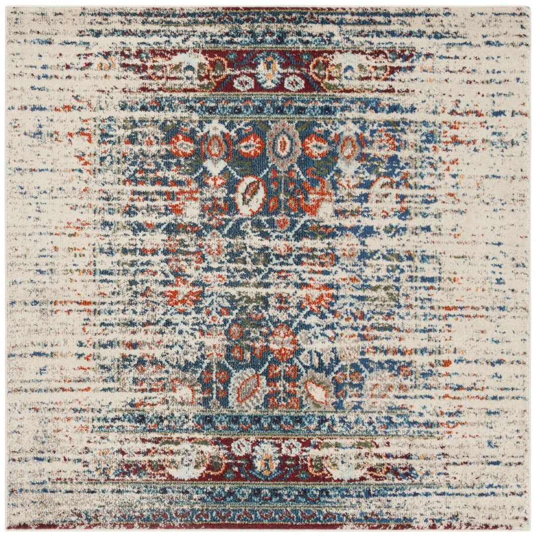 SAFAVIEH Monaco Collection MNC208M Ivory / Blue Rug Image 1