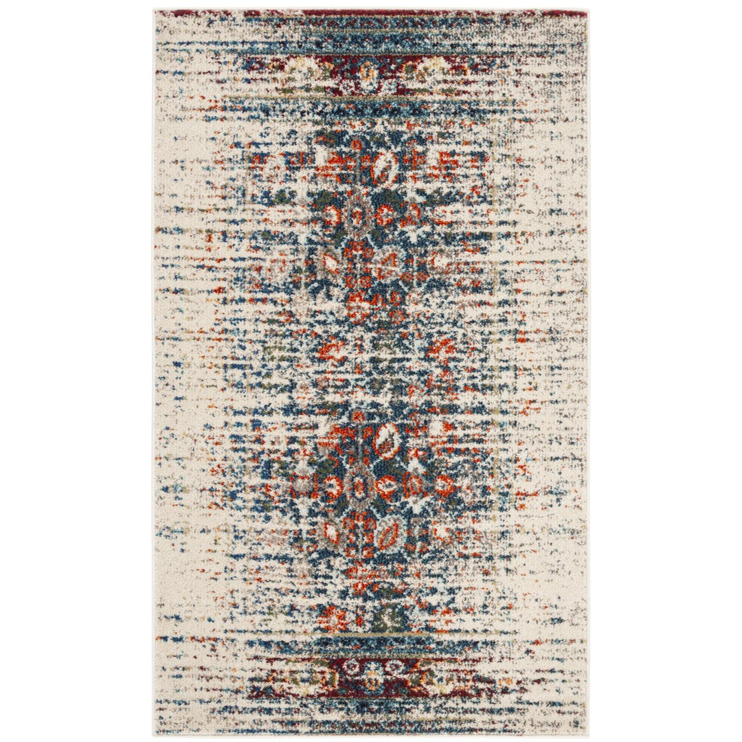 SAFAVIEH Monaco Collection MNC208M Ivory / Blue Rug Image 8