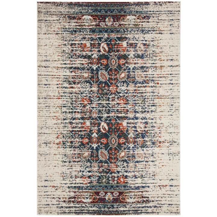 SAFAVIEH Monaco Collection MNC208M Ivory / Blue Rug Image 1