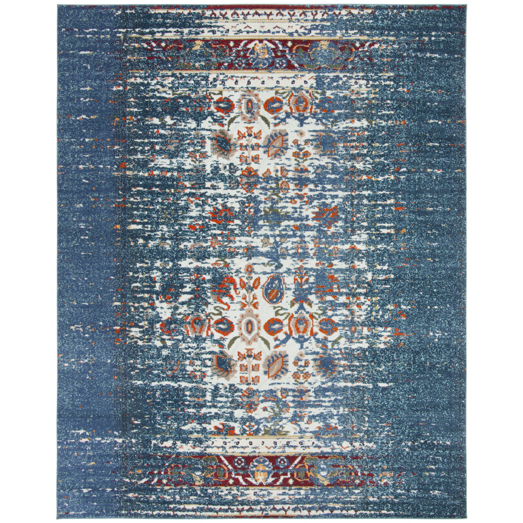 SAFAVIEH Monaco Collection MNC208V Blue / Ivory Rug Image 11