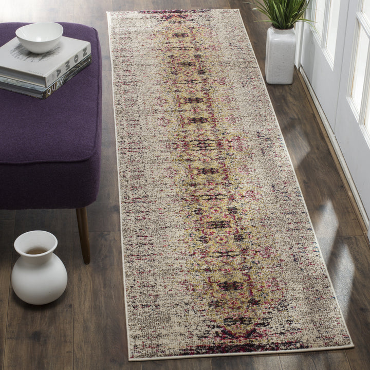 SAFAVIEH Monaco Collection MNC209R Ivory / Pink Rug Image 3