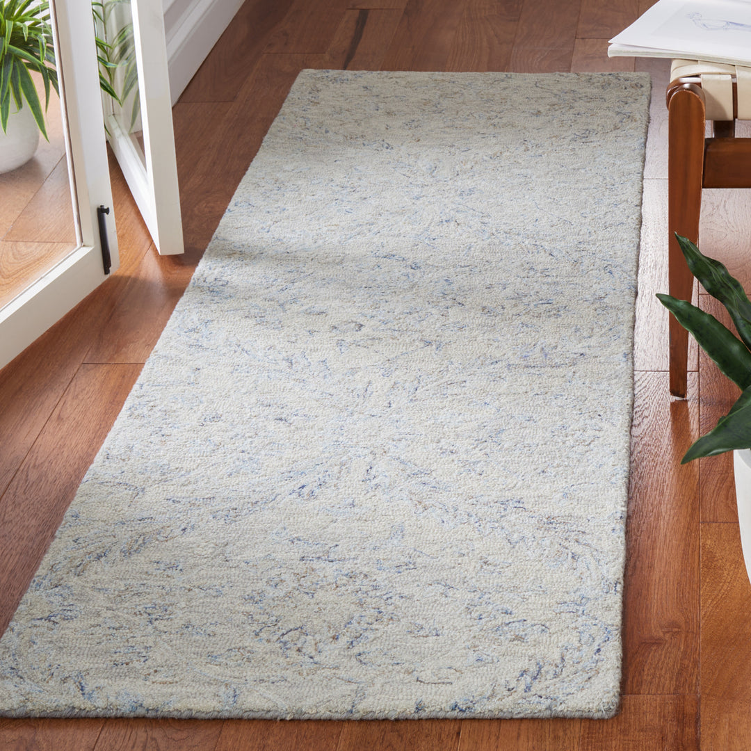 SAFAVIEH Micro-Loop MLP875F Handmade Grey / Blue Rug Image 3