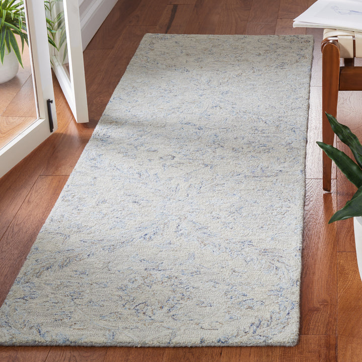 SAFAVIEH Micro-Loop MLP875F Handmade Grey / Blue Rug Image 3