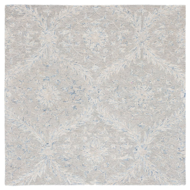 SAFAVIEH Micro-Loop MLP875F Handmade Grey / Blue Rug Image 1