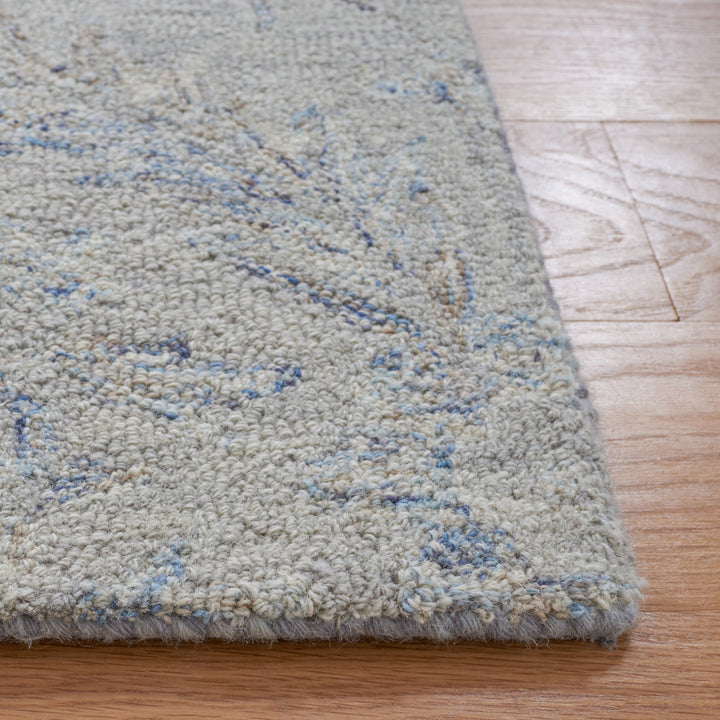 SAFAVIEH Micro-Loop MLP875F Handmade Grey / Blue Rug Image 7