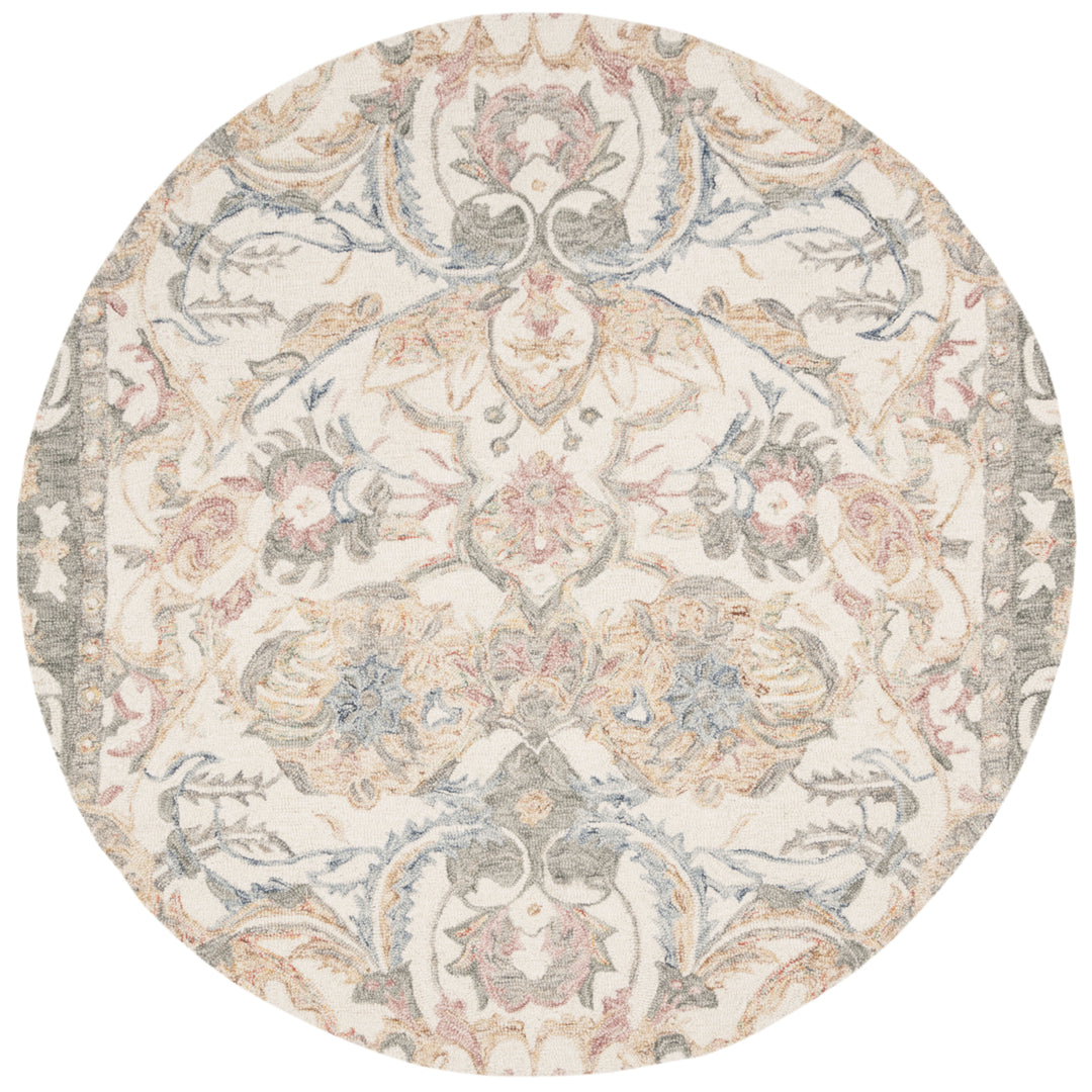 SAFAVIEH Micro-Loop MLP901M Handmade Ivory / Blue Rug Image 4