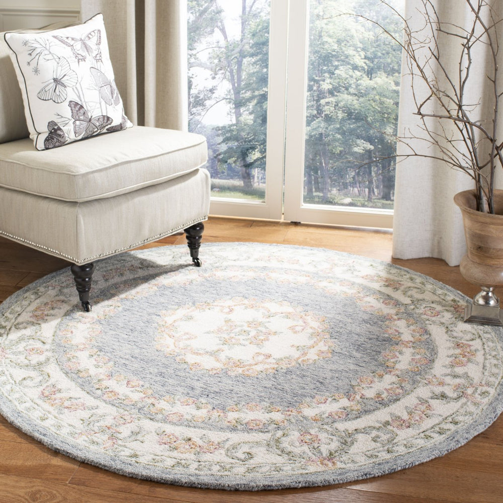 SAFAVIEH Micro-Loop MLP903F Handmade Grey / Ivory Rug Image 2