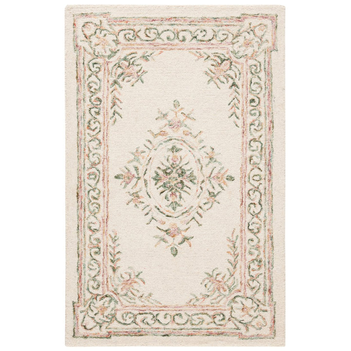 SAFAVIEH Micro-Loop MLP902R Handmade Ivory / Fuchsia Rug Image 1