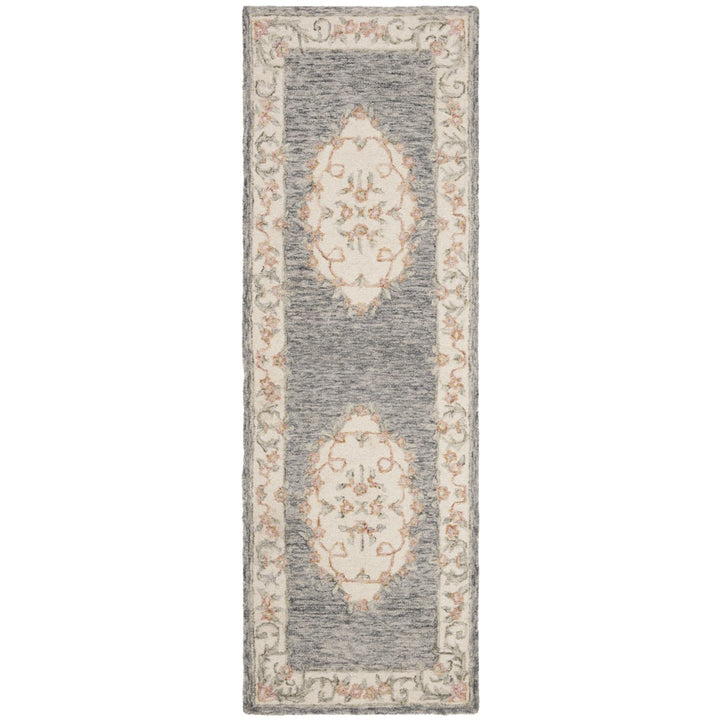 SAFAVIEH Micro-Loop MLP903F Handmade Grey / Ivory Rug Image 1