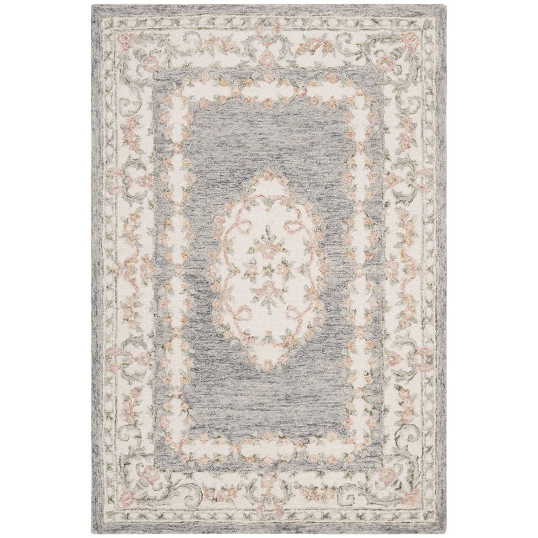 SAFAVIEH Micro-Loop MLP903F Handmade Grey / Ivory Rug Image 1