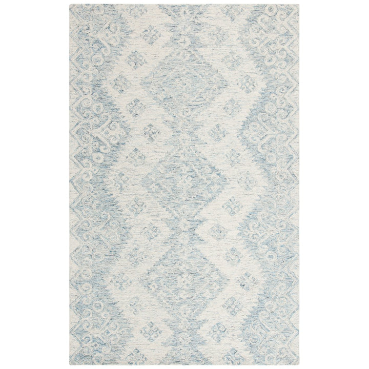 SAFAVIEH Micro-Loop MLP951A Handmade Ivory / Blue Rug Image 1