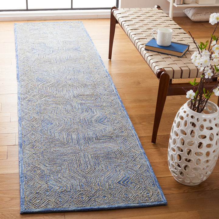 SAFAVIEH Micro-Loop Collection MLP975M Handmade Blue Rug Image 3