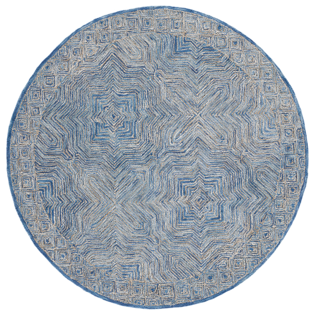 SAFAVIEH Micro-Loop Collection MLP975M Handmade Blue Rug Image 4