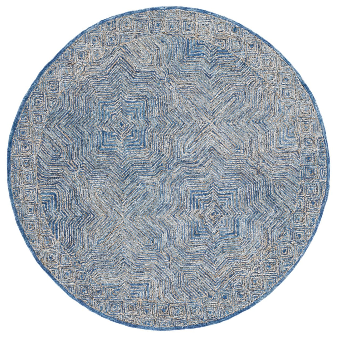 SAFAVIEH Micro-Loop Collection MLP975M Handmade Blue Rug Image 1