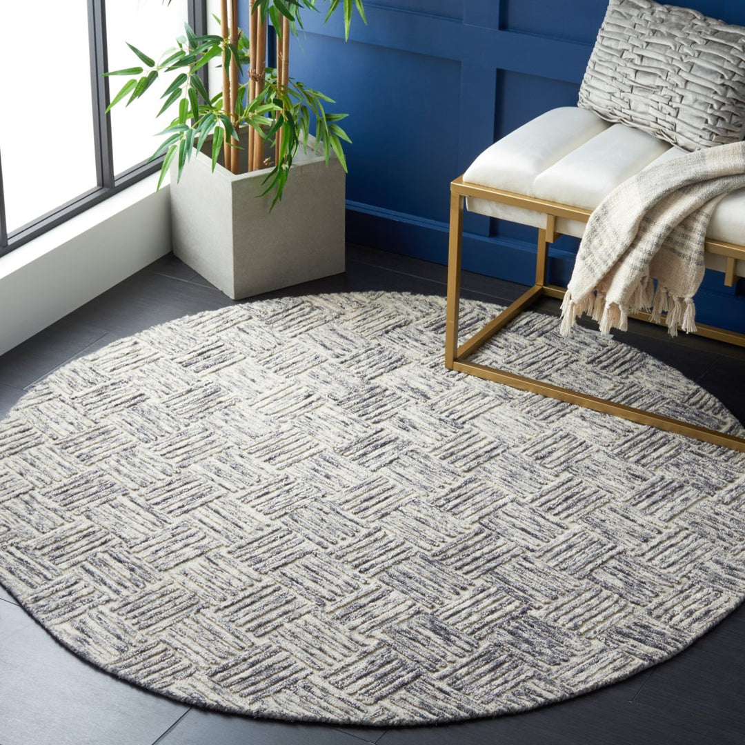 SAFAVIEH Micro-Loop Collection MLP976F Handmade Grey Rug Image 2