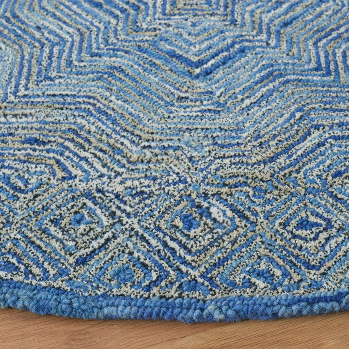 SAFAVIEH Micro-Loop Collection MLP975M Handmade Blue Rug Image 6