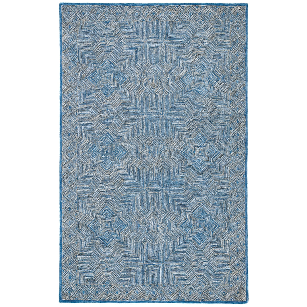 SAFAVIEH Micro-Loop Collection MLP975M Handmade Blue Rug Image 1