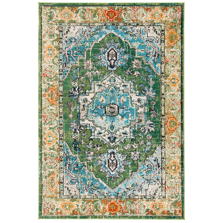 SAFAVIEH Monaco Collection MNC207Y Green / Turquoise Rug Image 1