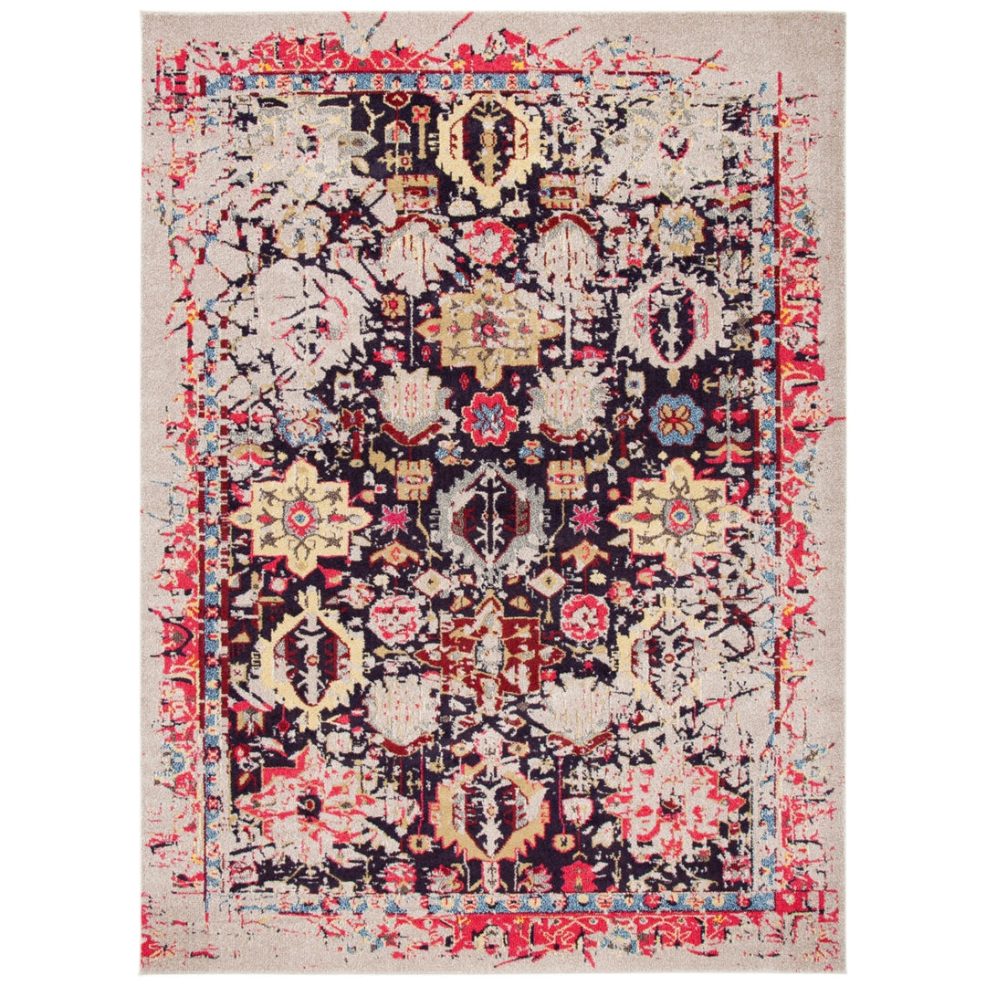 SAFAVIEH Monaco Collection MNC206G Grey / Multi Rug Image 1