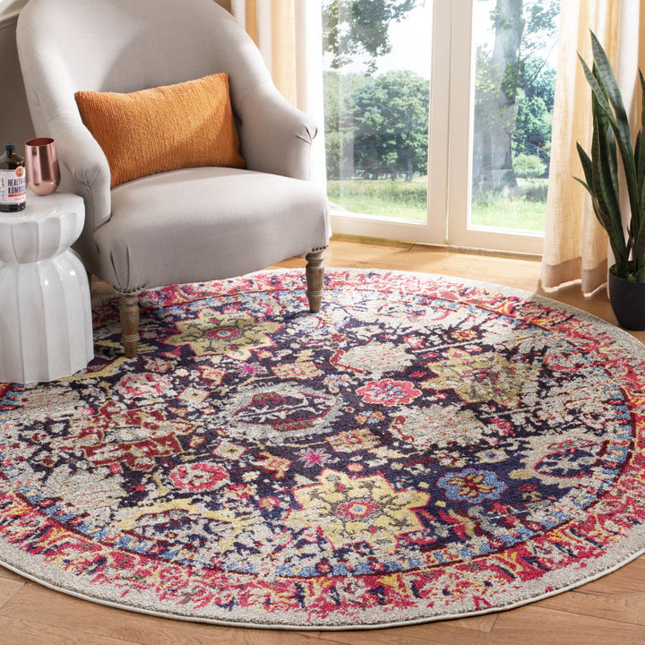 SAFAVIEH Monaco Collection MNC206G Grey / Multi Rug Image 2