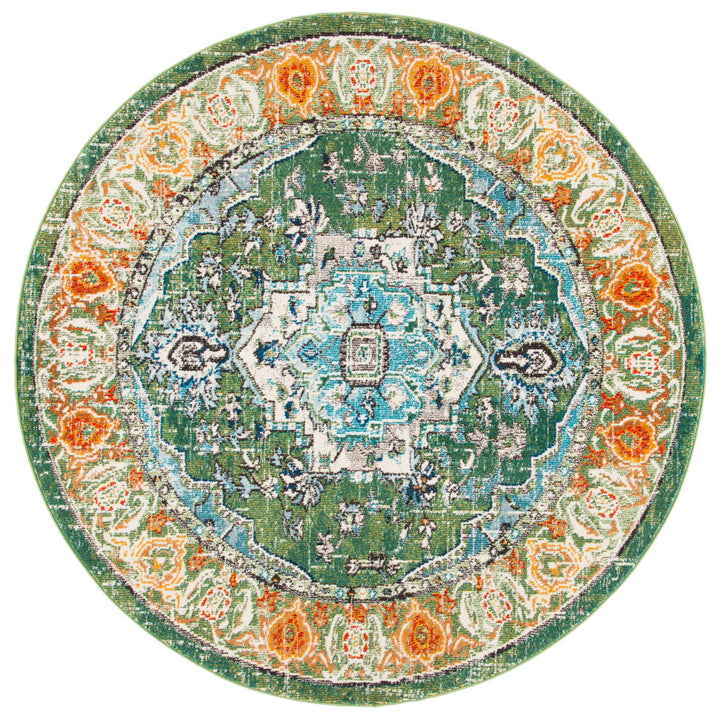 SAFAVIEH Monaco Collection MNC207Y Green / Turquoise Rug Image 1