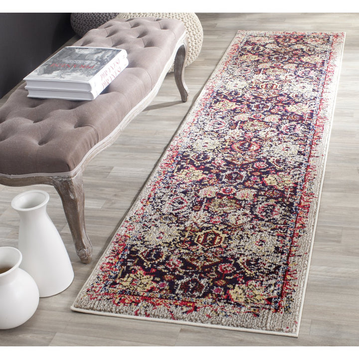 SAFAVIEH Monaco Collection MNC206G Grey / Multi Rug Image 3