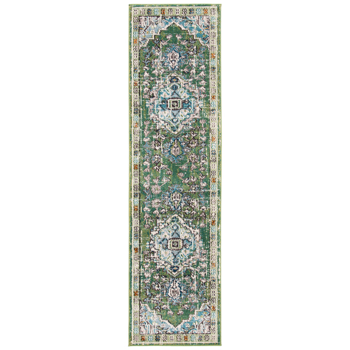 SAFAVIEH Monaco Collection MNC207Y Green / Turquoise Rug Image 5