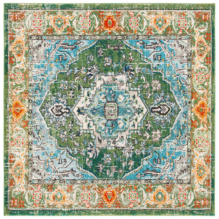 SAFAVIEH Monaco Collection MNC207Y Green / Turquoise Rug Image 6