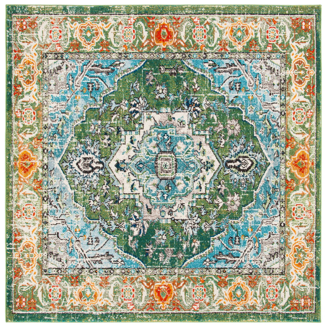 SAFAVIEH Monaco Collection MNC207Y Green / Turquoise Rug Image 1