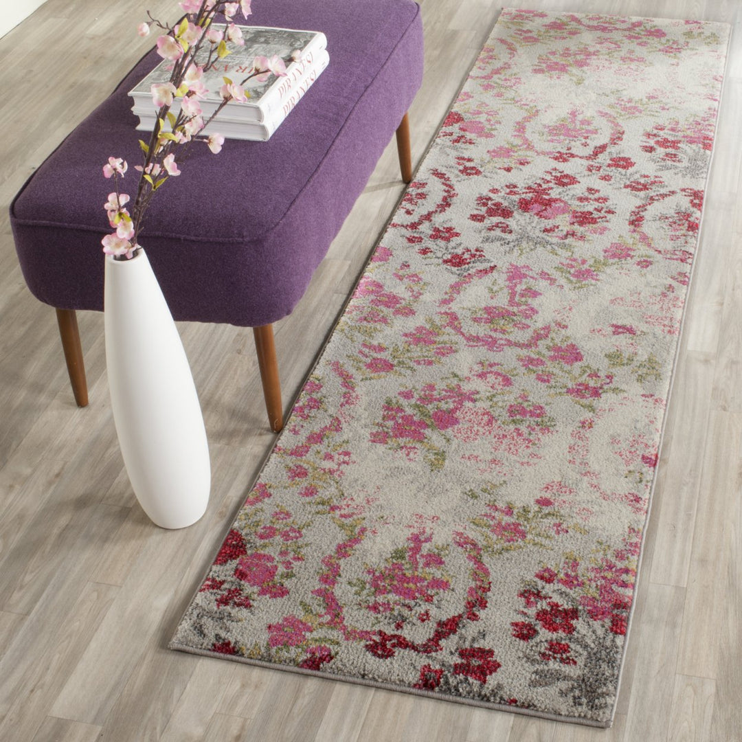 SAFAVIEH Monaco Collection MNC205R Ivory / Pink Rug Image 10