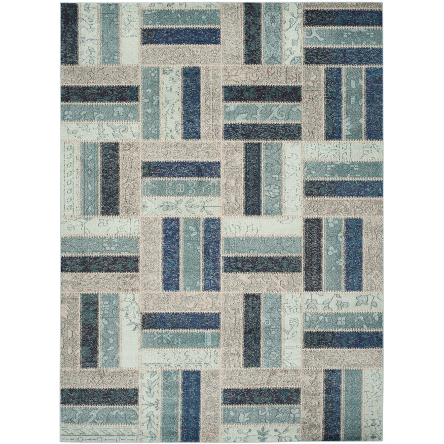 SAFAVIEH Monaco Collection MNC214E Grey / Blue Rug Image 1