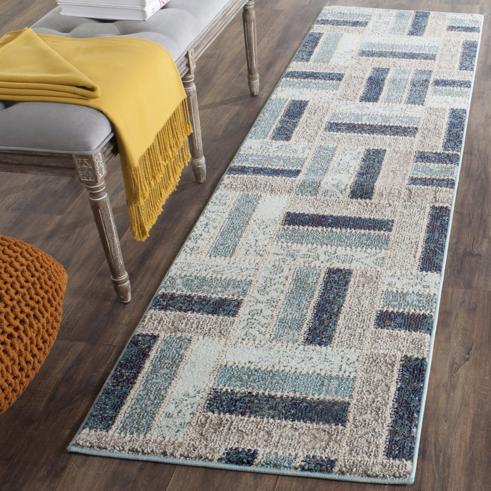 SAFAVIEH Monaco Collection MNC214E Grey / Blue Rug Image 2