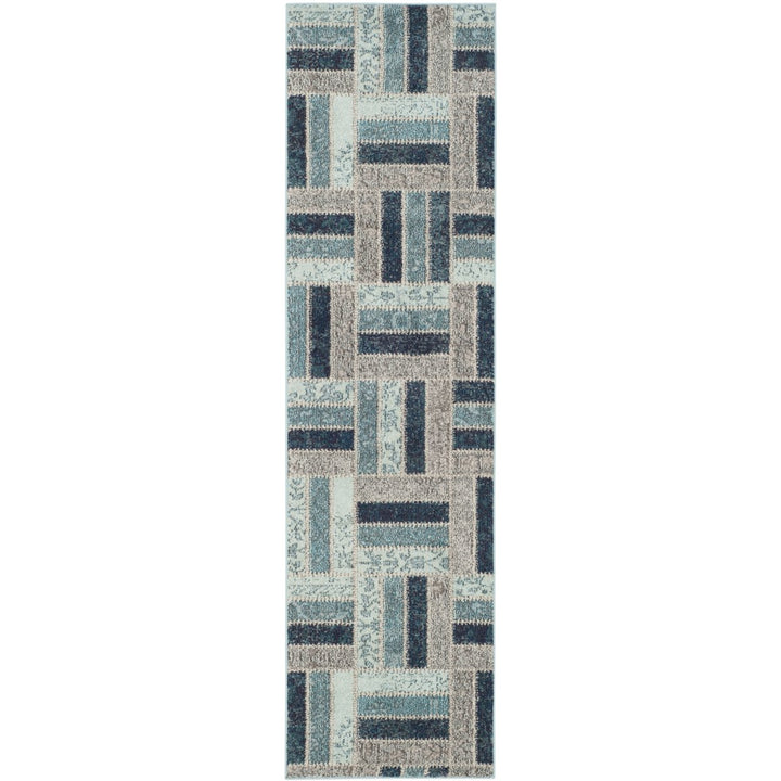 SAFAVIEH Monaco Collection MNC214E Grey / Blue Rug Image 1