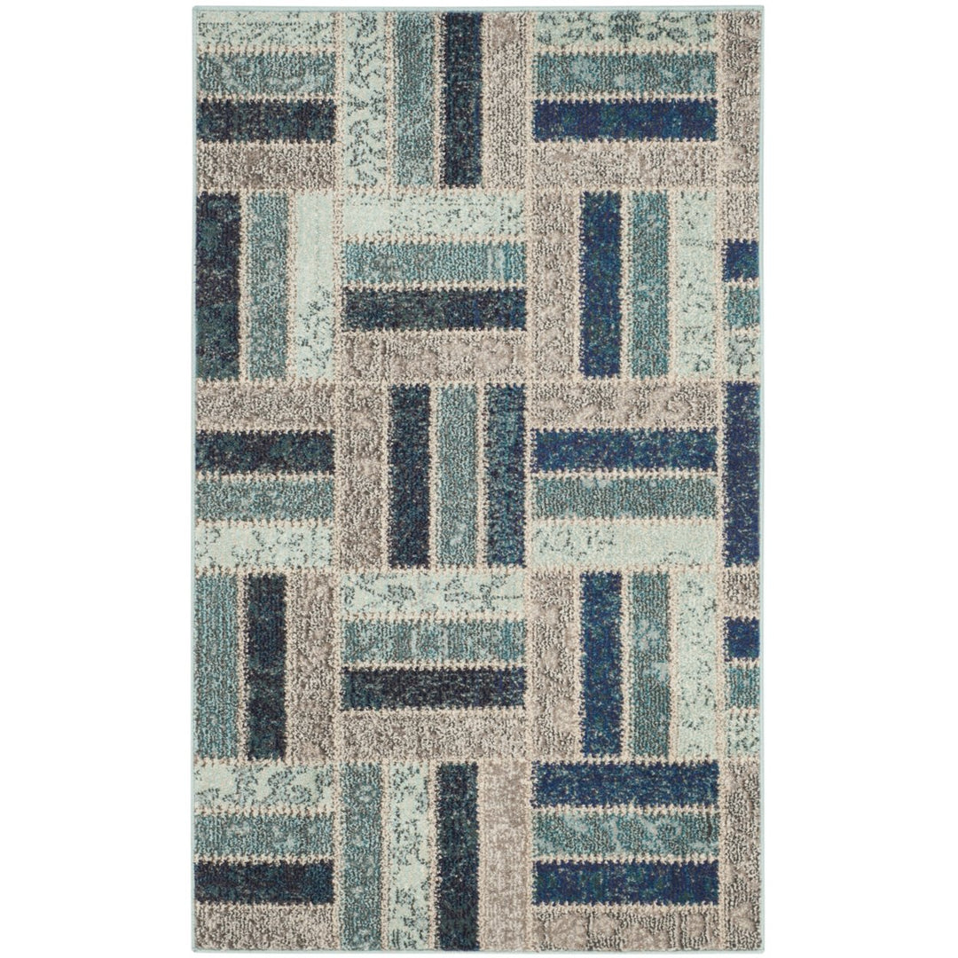 SAFAVIEH Monaco Collection MNC214E Grey / Blue Rug Image 1