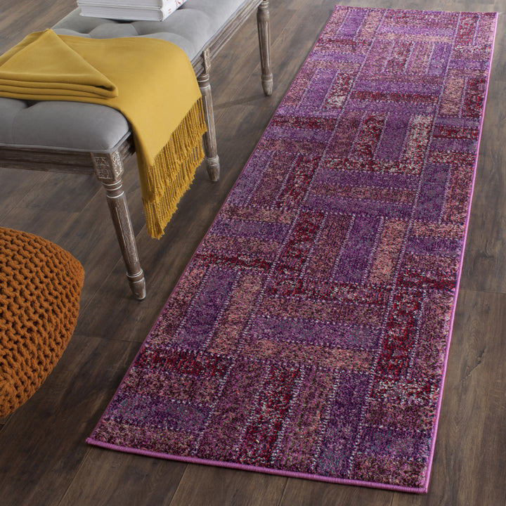 SAFAVIEH Monaco Collection MNC214L Purple / Multi Rug Image 2