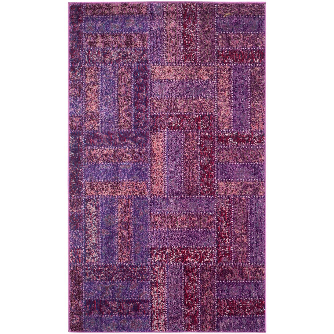 SAFAVIEH Monaco Collection MNC214L Purple / Multi Rug Image 1