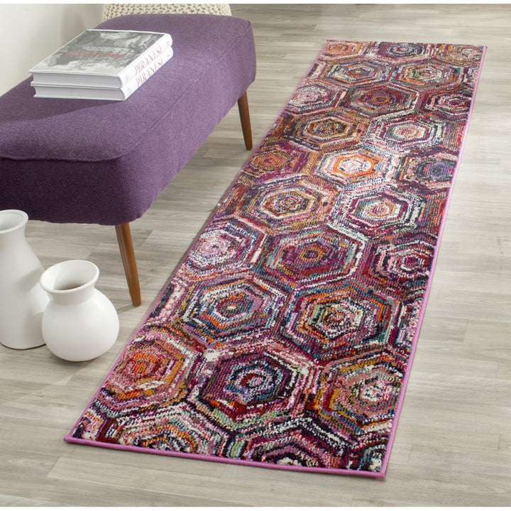 SAFAVIEH Monaco Collection MNC224D Pink / Multi Rug Image 2