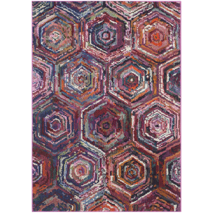 SAFAVIEH Monaco Collection MNC224D Pink / Multi Rug Image 5