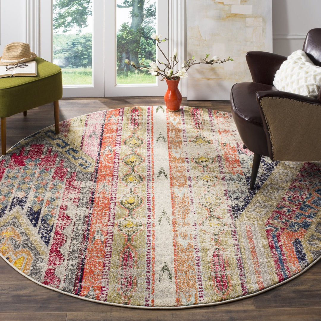 SAFAVIEH MNC222G Monaco Light Grey / Multi Image 8