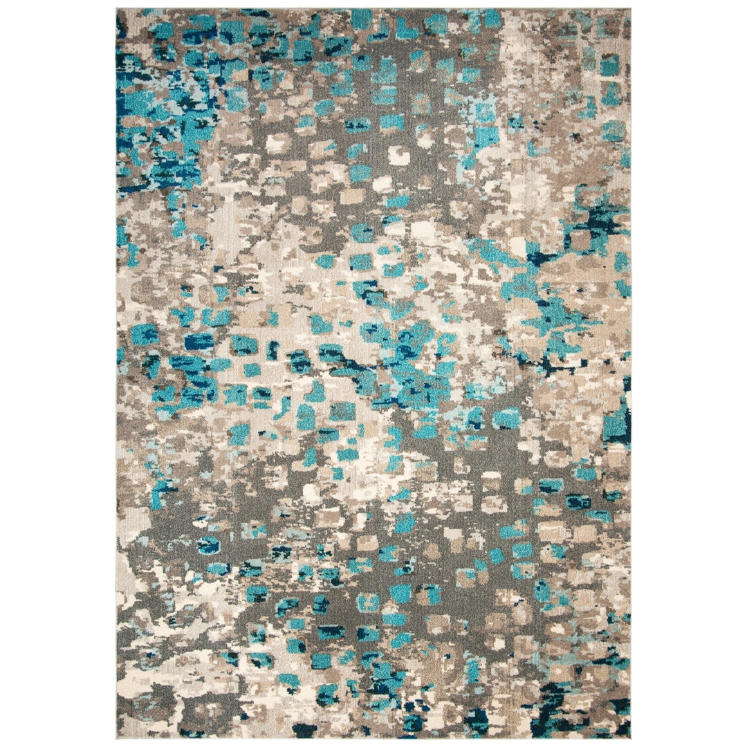 SAFAVIEH Monaco Collection MNC225E Grey / Light Blue Rug Image 1