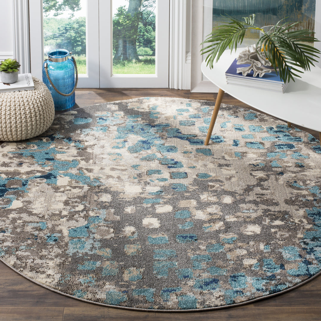 SAFAVIEH Monaco Collection MNC225E Grey / Light Blue Rug Image 2