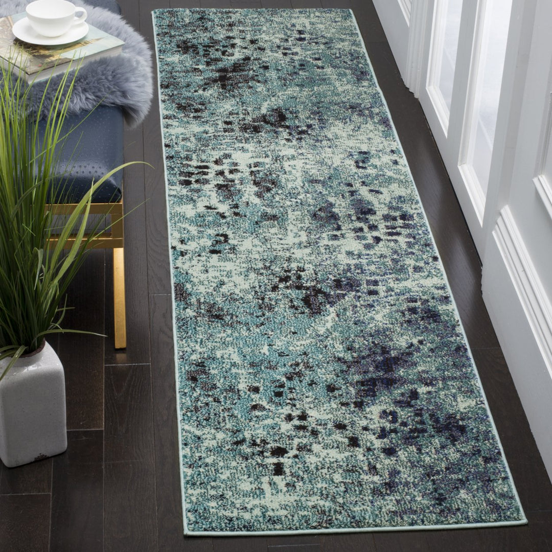 SAFAVIEH Monaco Collection MNC225J Light Blue / Multi Rug Image 3